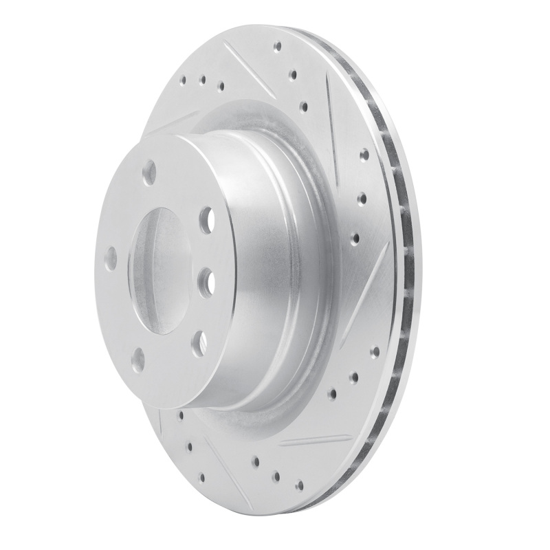 BMW 128I Brake Rotor (1) - Rear Right - R1 Concepts - Drilled & Slotted - Silver - `08-`13